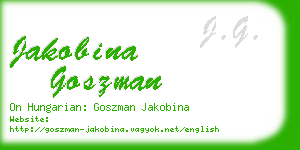 jakobina goszman business card
